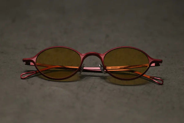 Rigards Titanium Oval Thin Frame Glasses RG1039TI Series Collection RG-RG1039TI-HONG Red
